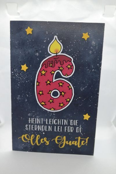 Glückwunschkorte 6. Geburtstag