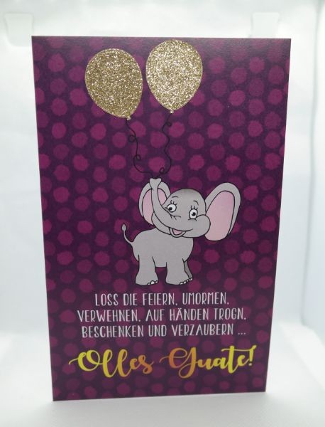 Glückwunschkorte Elefant